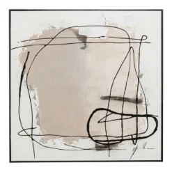 Abstract schilderij beige zwart - Kare Design Dust Grey