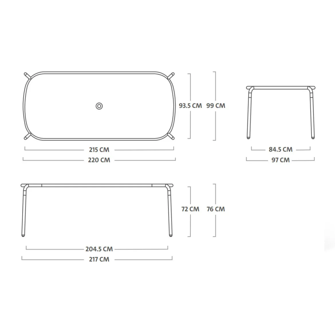Aluminium tuintafel - Fatboy Toni Tablo