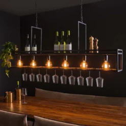 Bar hanglamp met wijnglazen rek - Santa Decorate