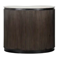 Barmeubel hout met ribbels en marmer - Richmond Interiors Mayfield