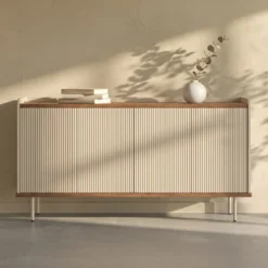 Beige dressoir met ribbels - Bodio Kaze