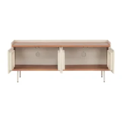 Beige TV meubel met ribbels - Bodio Kaze