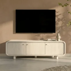 Beige tv-meubel met ronde hoeken - Bodio Luca