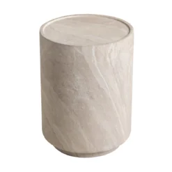 Bijzettafel beige steen rond - Bodio Sofia
