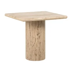 Bijzettafel beige travertin marmer - Richmond Interiors Hampton
