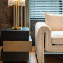 Bijzettafel hout en goud - Richmond Interiors Cambon