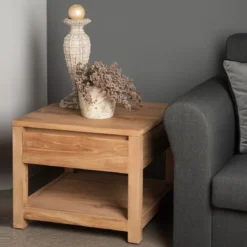 Bijzettafel teakhout met lade - Tower Living Corona