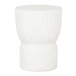 Bijzettafel wit betonvezel - Must Living Fluted