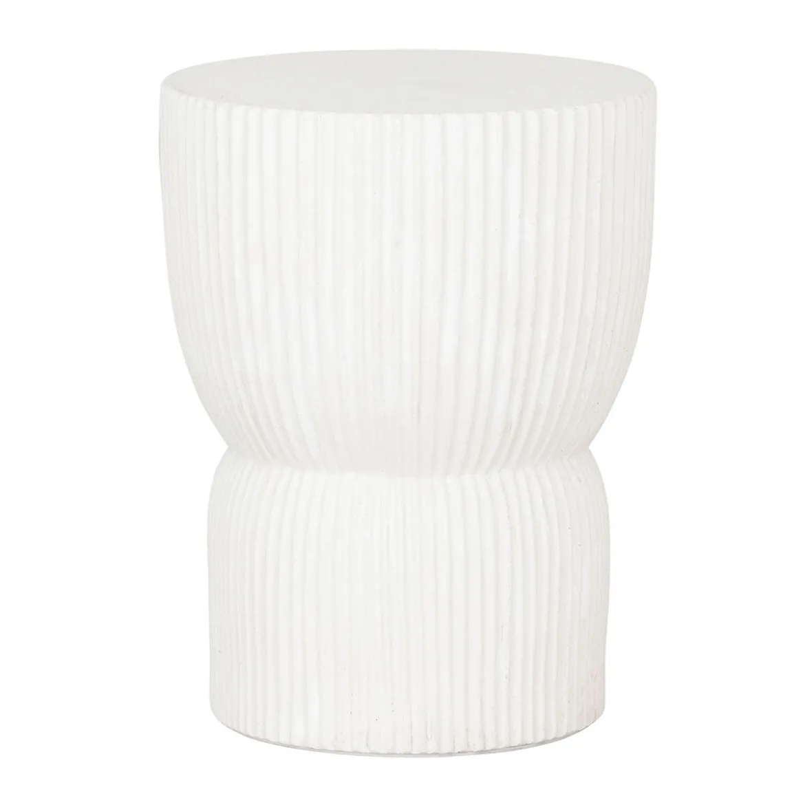 Bijzettafel wit betonvezel - Must Living Fluted