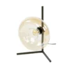 Bronze tafellamp met rond beige glas - Santa Soll