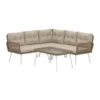 Bruine loungeset hoekbank met tafel - Lavis Ibiza