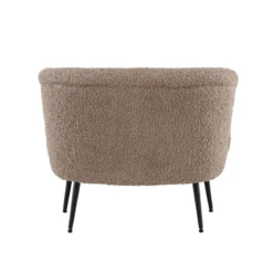 Bruine teddy fauteuil zwarte poten - Lavis Nordkoster