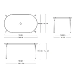 Buiten eettafel aluminium - Fatboy Toni Tavolo