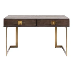 Bureau donker hout met messing - Kare Design Osaka