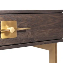 Bureau donker hout met messing - Kare Design Osaka