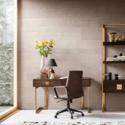 Bureau donker hout met messing - Kare Design Osaka