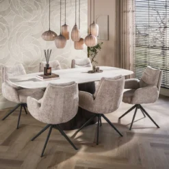 Deens ovale eettafel keramiek - Giani ceramo Centro