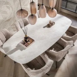 Deens ovale eettafel keramiek - Giani ceramo Centro