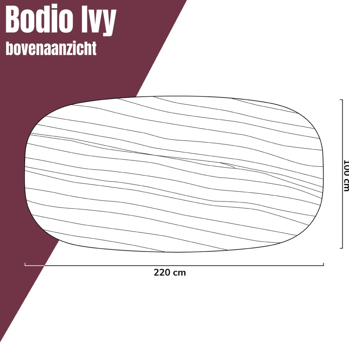 Deens ovalen bruine eettafel - Bodio Ivy