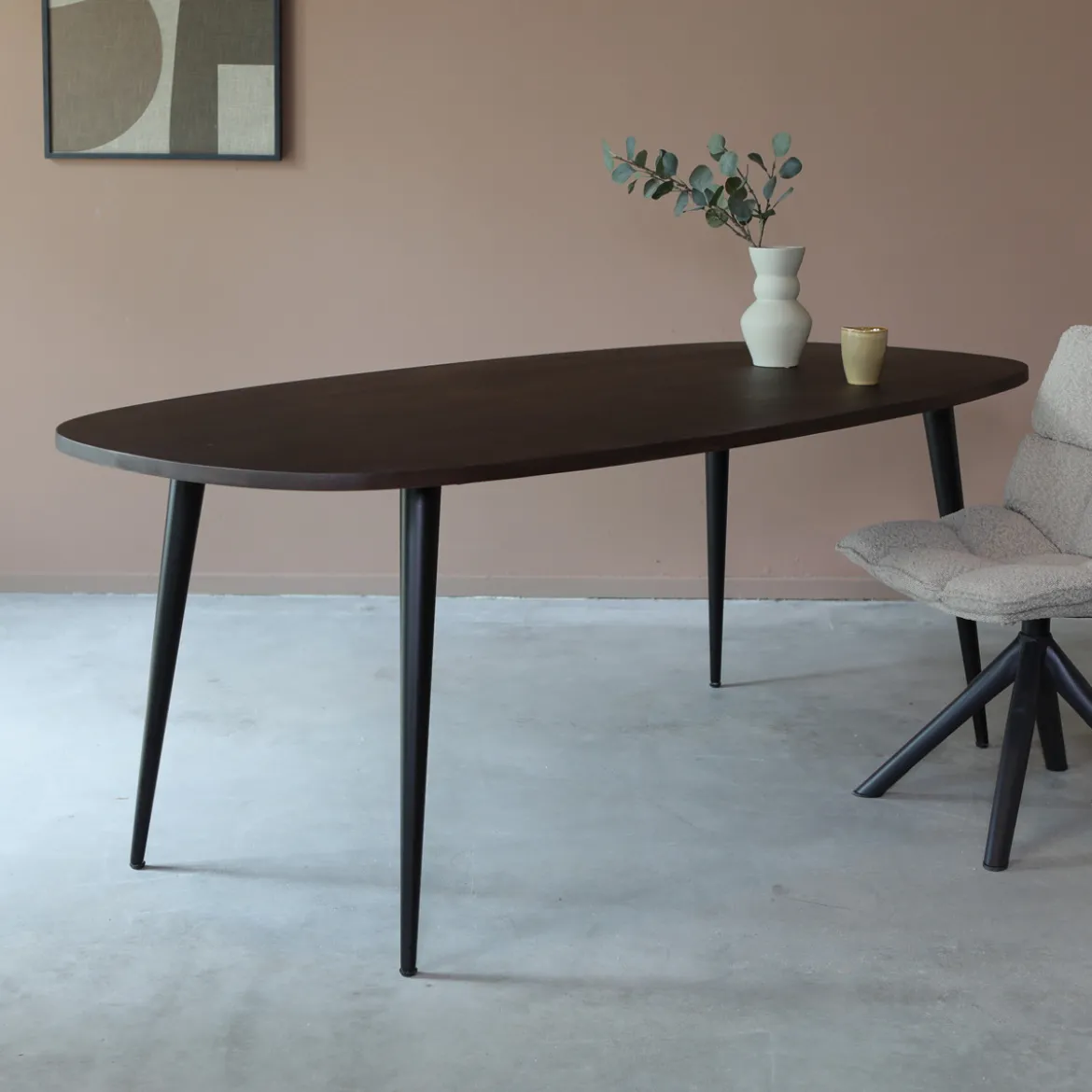 Deens ovalen bruine eettafel - Bodio Ivy