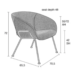 Design fauteuil kuipzitting - Zuiver Feston