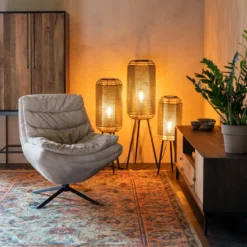 Design fauteuil ribstof - Dutchbone Vince