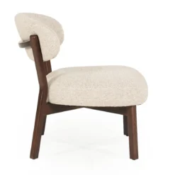 Design fauteuil walnoot en stof - Eleonora Mikky