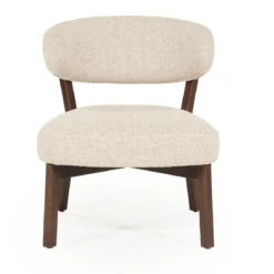 Design fauteuil walnoot en stof - Eleonora Mikky