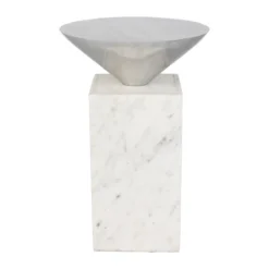 Design tafeltje marmer en zilver - Zuiver Pride