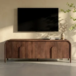 Design tv-meubel hout met ronde hoeken - Bodio Davie