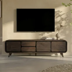 Donkerbruin tv-meubel mangohout - Bodio Lucy