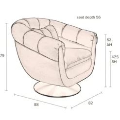 Draaibare fauteuil vintage - Dutchbone Member