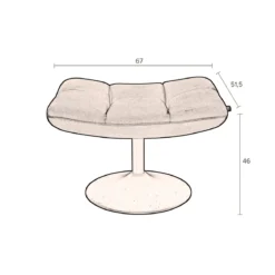 Draaibare hocker fluweel - Dutchbone Bar
