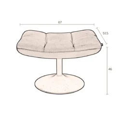 Draaibare hocker stof - Dutchbone Bar