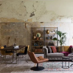 Draaifauteuil bruin leer - Dutchbone Bar Vintage