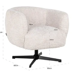 Draai fauteuil met ronde rug - Richmond Interiors Estelle