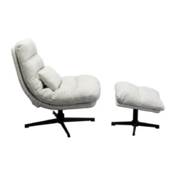 Draai fauteuil met voetenbank - Kare Design Columbia