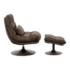 Draai fauteuil met voetenbank - Kare Design Montreal