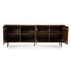 Dressoir donker hout met travertin blad - Eleonora Lio