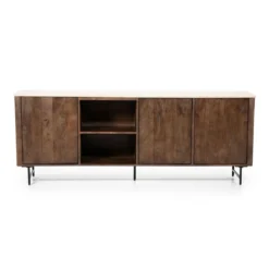 Dressoir donker hout met travertin blad - Eleonora Lio