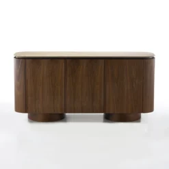 Dressoir walnoot met travertin - Bodio Sora