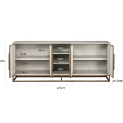Dressoir wit hout met messing - Richmond Interiors Whitebone