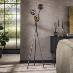 Driepoot vloerlamp gekleurd glas - Santa Molecule
