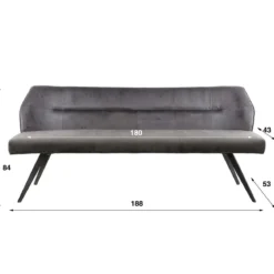 Eetkamerbank zachte stof - Giani Pull