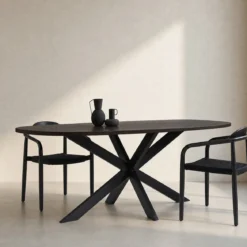 Eettafel bruin hout met spinpoot - Bodio Ivy