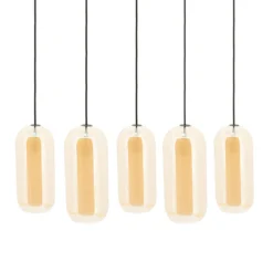 Eettafel hanglamp amberglas - By-Boo Shona Rectangular