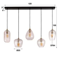 Eettafel hanglamp klassiek - Santa Diamond Grain