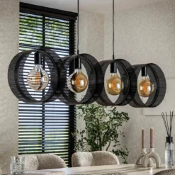 Eettafel hanglamp rond metaal gaas - Santa Ring
