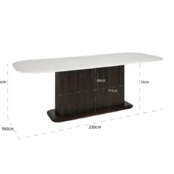 Eettafel marmer en donker hout - Richmond Interiors Mayfield