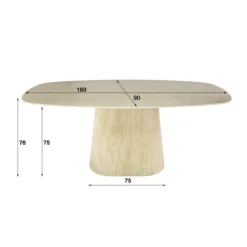 Eettafel met ovale blad - Giani Centro